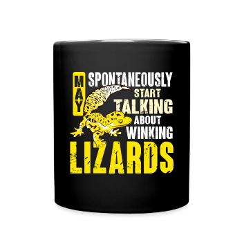 Leopard Gecko Lizard Reptiles Herpetologist - Full Colour Mug - black - Front