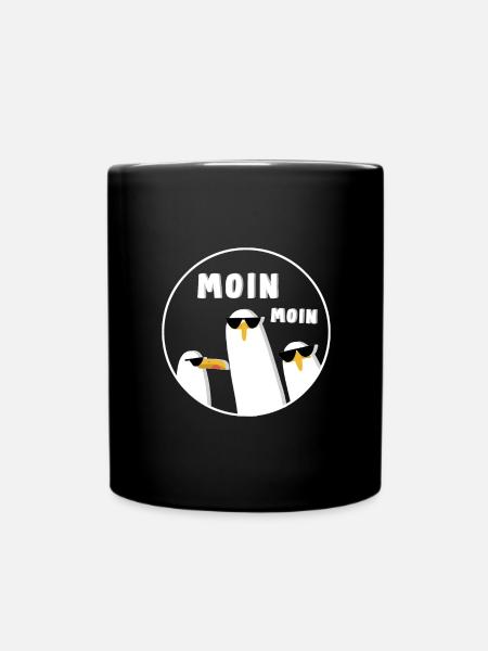 Moin Moin Möwen - Tasse einfarbig - Schwarz
