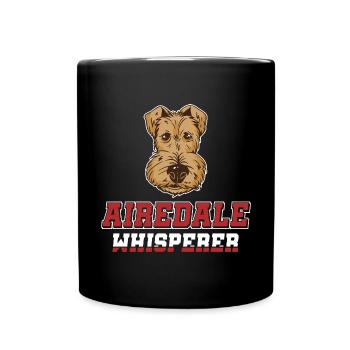 Airedale Terrier Hund - Tasse einfarbig - Schwarz - Vorne