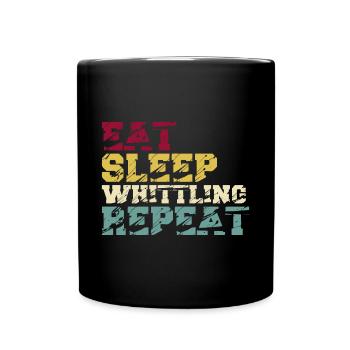 Whittling Holzschnitzer Holz Schnitzen Spruch - Tasse einfarbig - Schwarz - Vorne