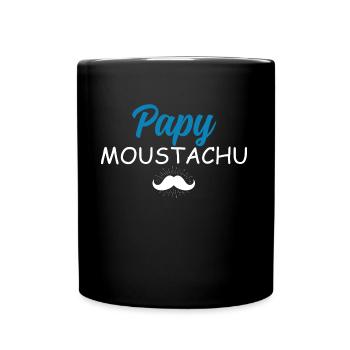 Papy Moustachu Cadeau Grand-Père Moustache - Mug uni - noir - Devant