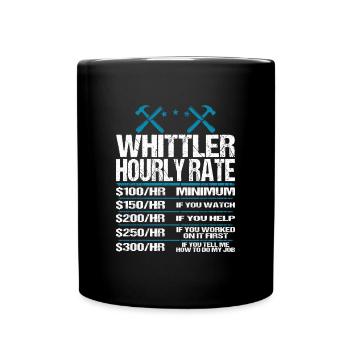 Whittling Holzschnitzer Holz Schnitzen Spruch - Tasse einfarbig - Schwarz - Vorne