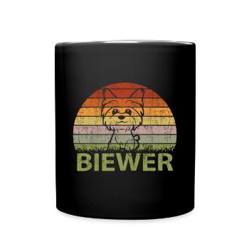 Biewer Yorkshire Terrier Dog Mix Vintage - Full Colour Mug - black - Front