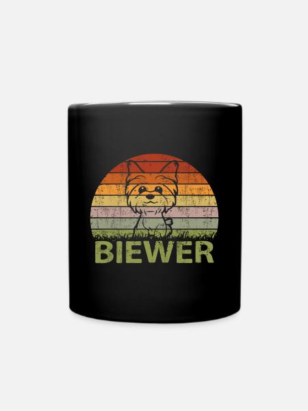 Biewer Yorkshire Terrier Dog Mix Vintage - Full Colour Mug - black