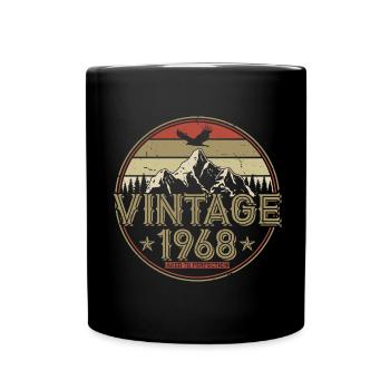 1968 Jahrgang geboren Geburtstag Geschenk Retro - Tasse einfarbig - Schwarz - Vorne