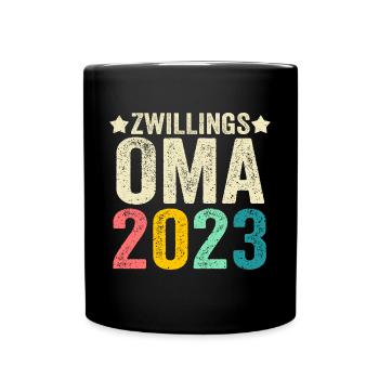 Großmutter 2023 Schwanger Werdende Oma - Tasse einfarbig - Schwarz - Vorne