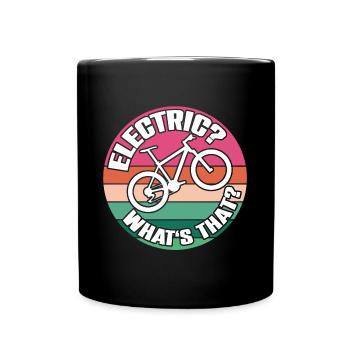 Fahrradfahren ohne Strom und Akku - Tasse einfarbig - Schwarz - Vorne