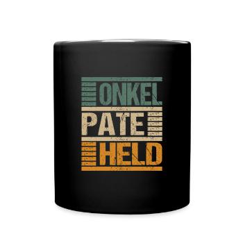 Onkel Pate Held Patenonkel Taufpate Taufe - Tasse einfarbig - Schwarz - Vorne