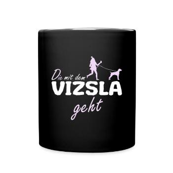 Ungarischer Magyar Vizsla Hund Mama Frauchen - Tasse einfarbig - Schwarz - Vorne