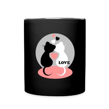 Amour de chat - Mug uni - noir - Devant