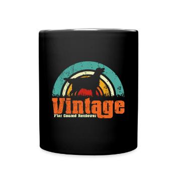Chien Retriever à poil plat Vintage - Mug uni - noir - Devant