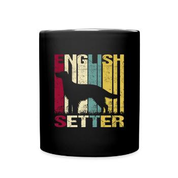 English English Setter Dog Vintage Retro - Full Colour Mug - black - Front