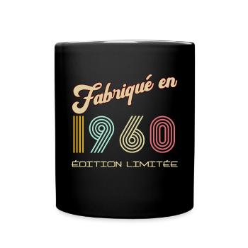 Fabriqué en 1960 vintage Anniversaire Homme Humour - Mug uni - noir - Devant