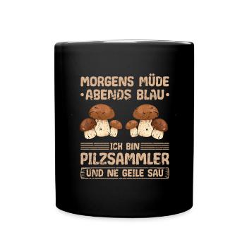 Steinpilze Sammeln Pilze - Tasse einfarbig - Schwarz - Vorne