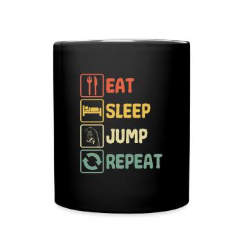 Stabhochsprung Stabhochspringer Männer Spruch Eat - Tasse einfarbig - Schwarz - Vorne