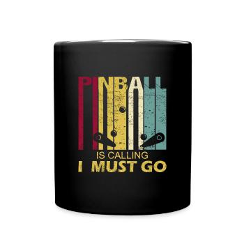 Pinball Play Pinball Machine Vintage is Calling - Full Colour Mug - black - Front