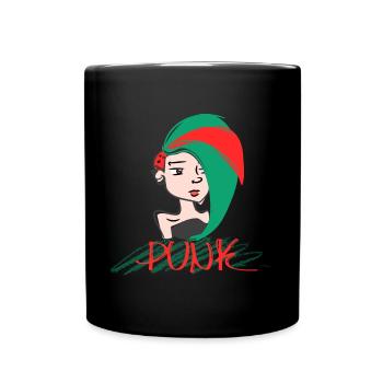 Punk Musik Punker Punkrock Irokesenschnitt Rocker - Tasse einfarbig - Schwarz - Vorne