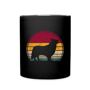 Finnischer Finnish Lapphund Vintage Retro - Tasse einfarbig - Schwarz - Vorne
