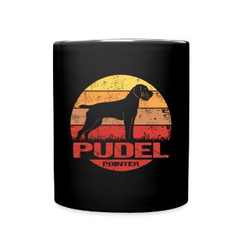 Pudelpointer Hund Sonne Vintage - Tasse einfarbig - Schwarz - Vorne