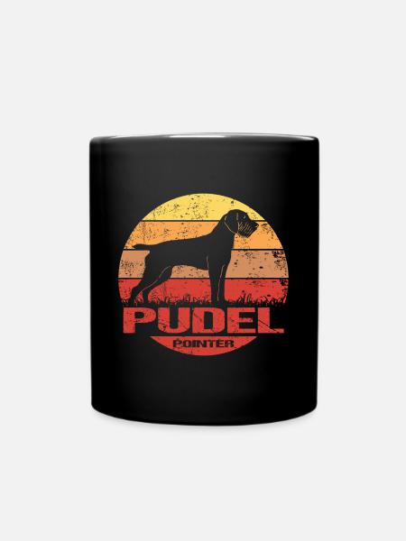 Poodle Pointer Dog Sun Vintage - Full Colour Mug - black