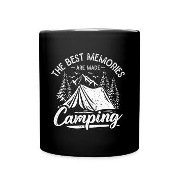 Camping Erinnerungen Zelten Berge Wandern Camper - Tasse einfarbig - Schwarz - Vorne