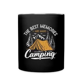 Camping Erinnerungen Zelten Berge Wandern Camper - Tasse einfarbig - Schwarz - Vorne