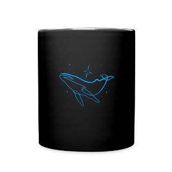 Whale line art single line - Full Colour Mug - black - Front
