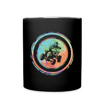 Quad Biker Kinder Offroad Quadfahrer ATV - Tasse einfarbig - Schwarz - Vorne