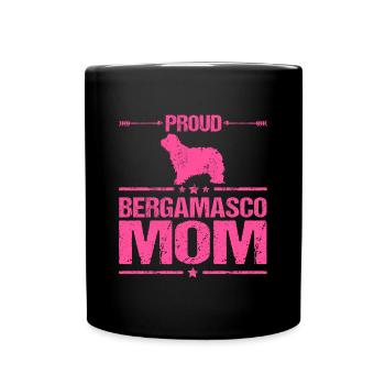 Bergame Chien de berger Maman Mama Maîtresse Rose - Mug uni - noir - Devant