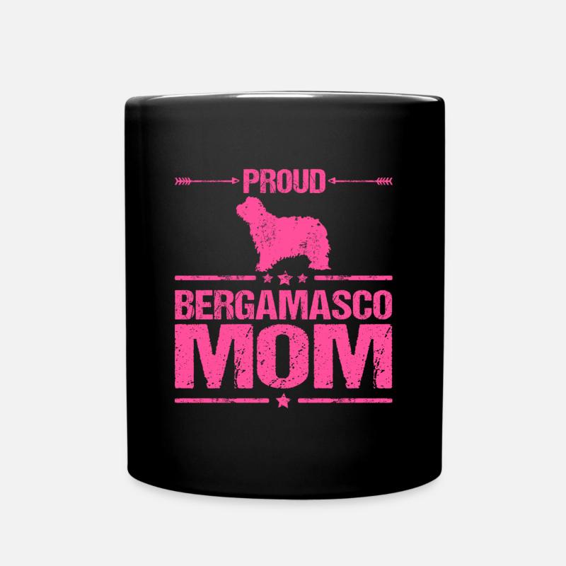 Bergame Chien de berger Maman Mama Maîtresse Rose - Mug uni - noir