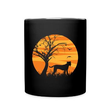 Bardino Majorero Canario Sonne Silhouette - Tasse einfarbig - Schwarz - Vorne