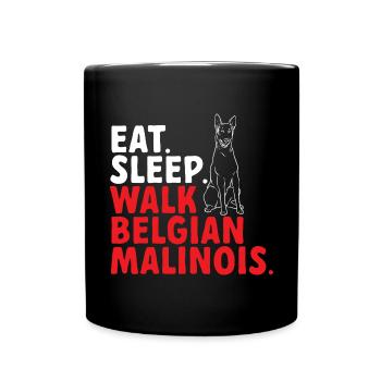 Malinois Belgian Shepherd Mechelaar Dog - Full Colour Mug - black - Front