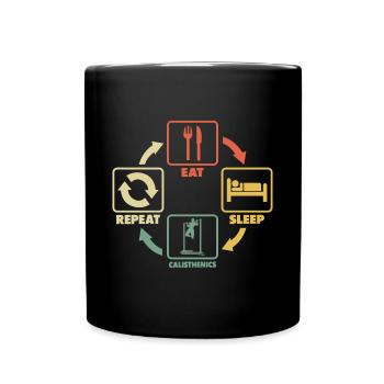 Calisthenics Park Workout Sayings Funny - Full Colour Mug - black - Front