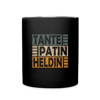 Patentante Baby zur Geburt Taufe Taufpatin Danke - Tasse einfarbig - Schwarz - Vorne