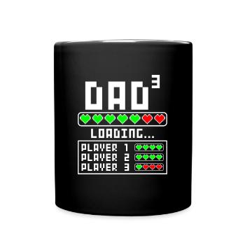 Dad father of 3 third three child baby children - Full Colour Mug - black - Front