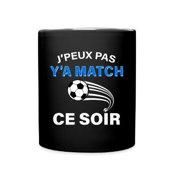 Y'a match Ce Soir Cadeau Foot Homme Enfant - Mug uni - noir - Devant