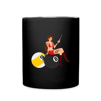 Snooker Pool Billard - Tasse einfarbig - Schwarz - Vorne