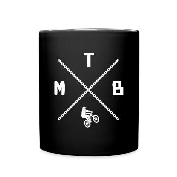 Mountain Bike Mountain Biker Downhill Bike - Full Colour Mug - black - Front
