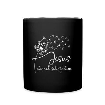 Jesus, eternal satisfaction has a chic dandelion g - Full Colour Mug - black - Front