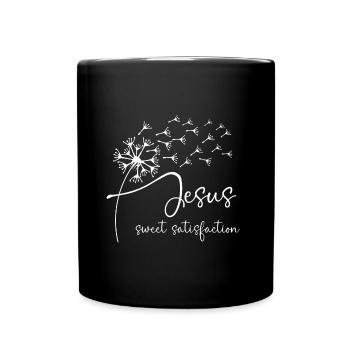 Jesus, sweet satisfaction has a chic dandelion gra - Full Colour Mug - black - Front
