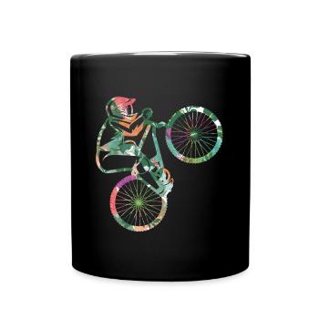 Mountain Bike Fahrrad Mädchen Mountainbike - Tasse einfarbig - Schwarz - Vorne
