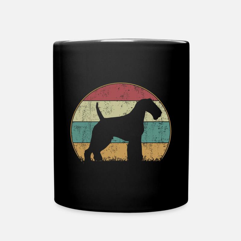 Welsh Terrier Vintage Retro - Tasse einfarbig - Schwarz