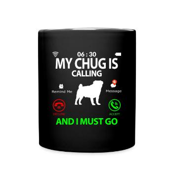 Chug dog calls Funny saying Funny Dictons Funny - Mug uni - noir - Devant