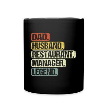 Hotel and Restaurant Manager Papa Husband Saying - Full Colour Mug - black - Front