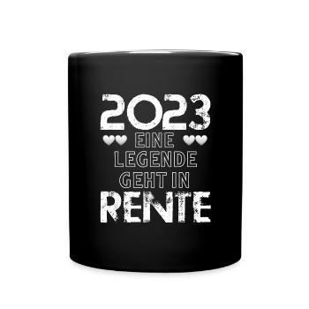 2023 eine Legende geht in Rente - Tasse einfarbig - Schwarz - Vorne