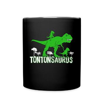 Tontonsaurus Dinosaure Protecteur Cadeau Oncle - Mug uni - noir - Devant