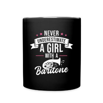 Baritone Horn Girl Orchestra Musician - Full Colour Mug - black - Front