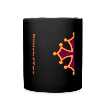 Zeichnung halbes Kreuz okzitanisch rot und gelb - Tasse einfarbig - Schwarz - Vorne