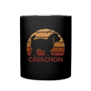 Cavachon Chien Vintage Rétro - Mug uni - noir - Devant