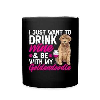 Goldendoodle Doodle Hund - Tasse einfarbig - Schwarz - Vorne